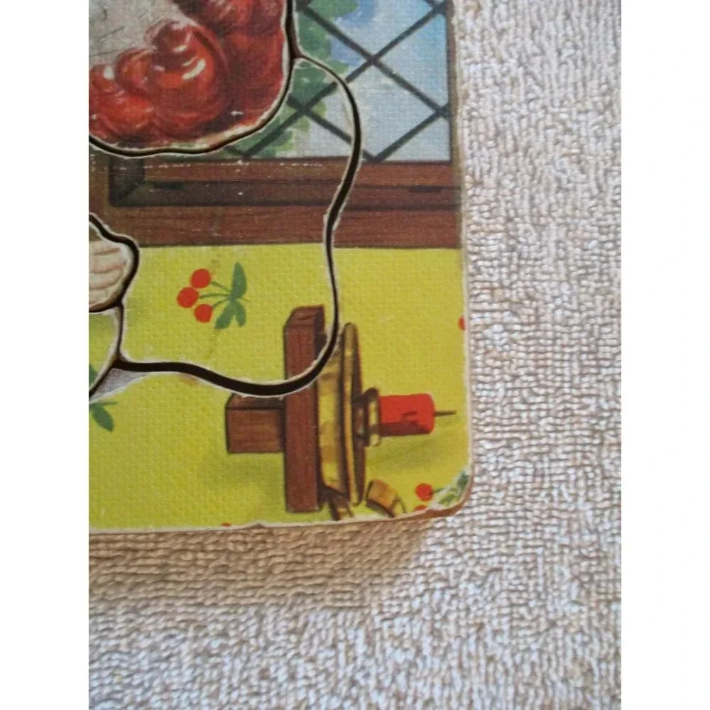Vintage Jack be Nimble wooden puzzle, 1940.‎ Mother Goose, Nursery Rhymes